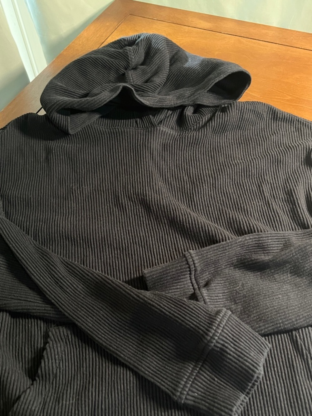 Roots Black Ribbed Knit Top with Logo Tab